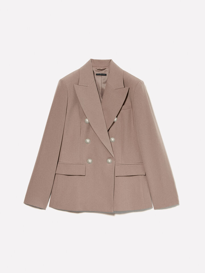 Brown blazer with gold buttons - women's blazers - Brown | Sisley image number 5